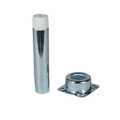 Immagine di PIEDE REGOLABILE, PER MOBILI CUCINA, PIASTRA 6X6 CM, TERMINALE REGOLABILE IN ABS, FINITURA ZINCATA, ALTEZZA 150 MM