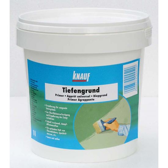 Immagine di CONSOLIDANTE KNAUF, TIEFENGRUND, SI USA COME MANO DI FONDO PER CARTONGESSO E INTONACI, 1 LT