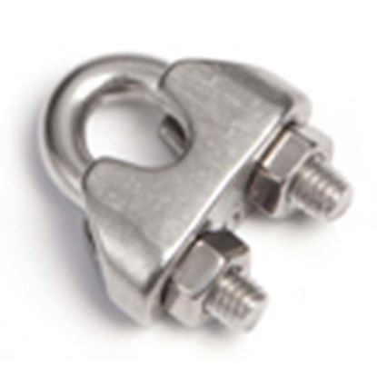 Immagine di MORSETTI PER FUNI, DIN 741, INOX AISI 316, 6 MM, 4 PEZZI