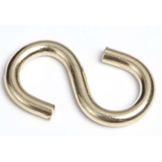 Immagine di GANCI A S, OTTONATI, 4 MM, 15 PEZZI