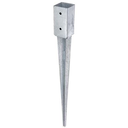 Immagine di PORTA PALO, DA ANCORARE NEL TERRENO, PER MONTANTI QUADRI IN LEGNO, ZINCATO A FUOCO, 91X91/750 MM