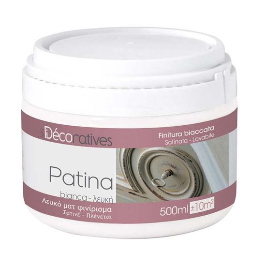 Immagine di PATINA, FINITURA  BIACCATA, SEMI TRASPARENTE, LAVABILE, PER PITTURA CHARME, RESA ±10M², 500 ML, COLORE BIANCO