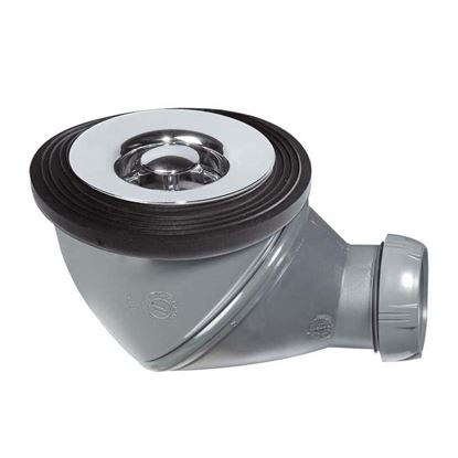 Immagine di PILETTA DOCCIA PVC WIRQUIN, Ø 60 MM, USCITA Ø 40 MM, ISPEZIONABILE, ORIENTABILE, GRIGLIA ABS, CROMATO
