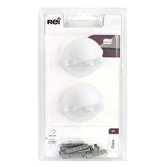 Immagine di CLIP GLASS S, PER MENSOLA VETRO, 2 PZ, CROMATO OPACO