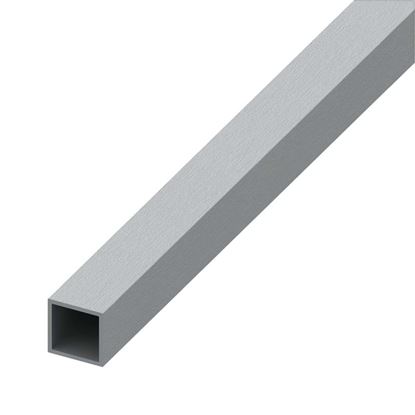 Immagine di TUBO QUADRATO, ALLUMINIO INOX SPAZZOLATO, 1,0 MT, 20X20 MM