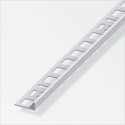 Immagine di PROFILO PER PIASTRELLE DI CHIUSURA, 12,5X21 MM, ALLUMINIO ARGENTO, 1,0 MT