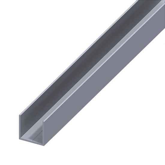Immagine di PROFILO A U QUADRATO, ALLUMINIO NATURALE, 11,5X1,5 MM, 2,5 MT