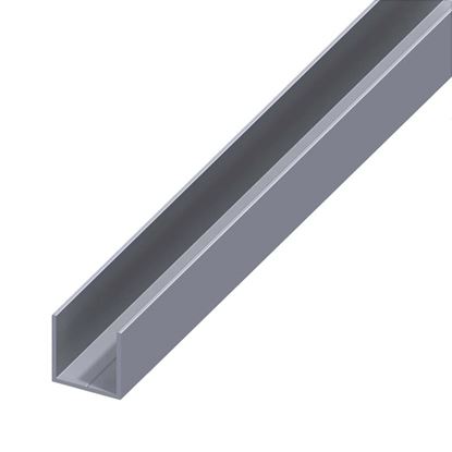 Immagine di PROFILO A U QUADRATO, ALLUMINIO NATURALE, 23,5X1,5 MM, 1 MT