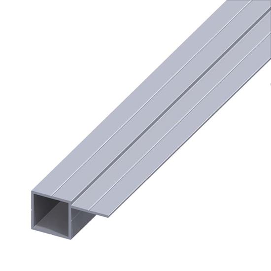 Immagine di TUBO QUADRATO, 1 LATO SFALSATO, ALLUMINIO NATURALE, 23,5X45,5 MM, 1 MT