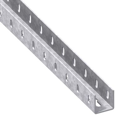 Immagine di PROFILO A U PERFORATO 35,5 MM, ACCIAIO ZINCATO, 2,5 MT