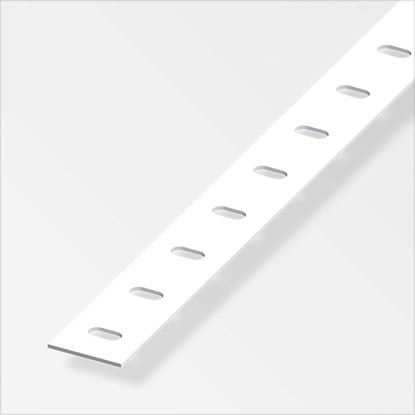Immagine di BARRA PIATTA PERFORATA 23,5 MM, ACCIAIO BIANCO, 1 MT