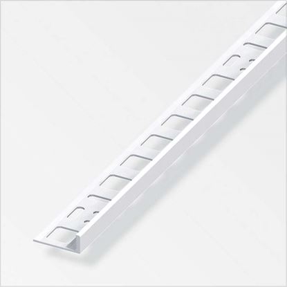 Immagine di PROFILO PER PIASTRELLE DI CHIUSURA, PVC, 2,5 MT, COLORE BIANCO, 10X21 MM