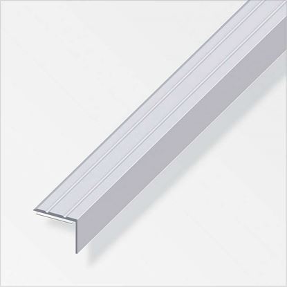 Immagine di PROFILO DI CHIUSURA PER ANGOLI, 25X8 MM, ALLUMINIO ARGENTO, 2,0 MT