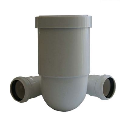 Immagine di CURVA PROLUNGATA HTSB, PER WC, COLORE BIANCO, Ø 110, CON 2 DERIVAZIONE Ø 50 MM