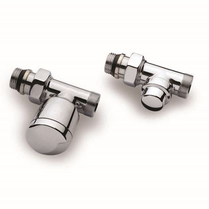 Immagine di KIT TERMOARREDO, IVR, VALVOLA DETENTORE, DRITTO, RAME/MULTISTRATO, CROMO, 1/2"X24/19 MM