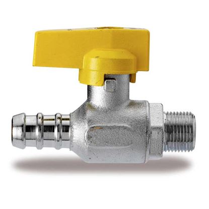 Immagine di RUBINETTO GAS, DIRITTO, CON PORTAGOMMA, M 1/2"X13 METANO
