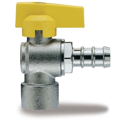 Immagine di RUBINETTO GAS, IVR, SQUADRO, CON PORTAGOMMA, F 1/2"X13 MM, METANO