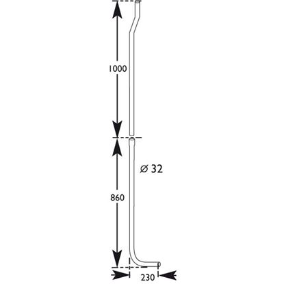 Immagine di TUBO ESTERNO CR, Ø 32 MM, PER CASSETTA ALTA, ALTEZZA 186 CM, PER VASO