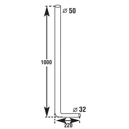 Immagine di TUBO PER CASSETTA A ZAINO CR, Ø 50X32 MM, ALTEZZA 100 CM, LUNGHEZZA 22 CM