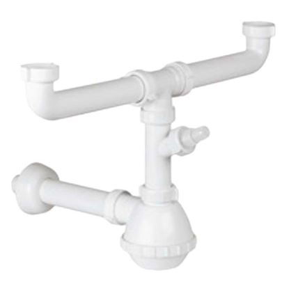 Immagine di SIFONE A FIASCO, PER LAVELLO DOPPIO, 1"1/2X40/32 MM