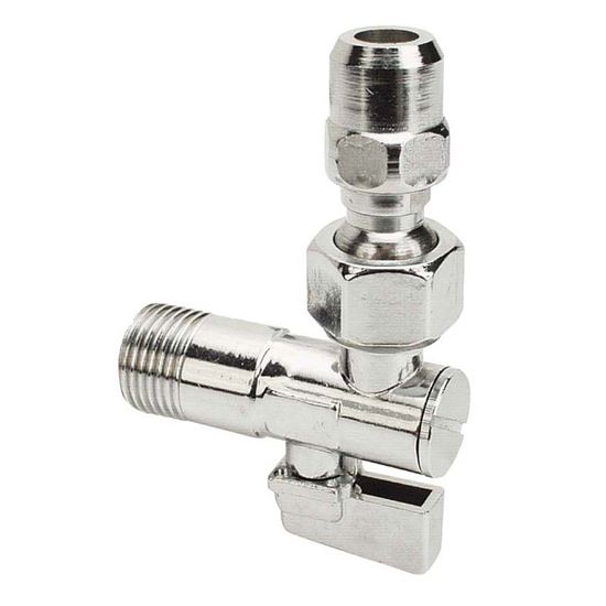 Immagine di RUBINETTO SOTTOLAVABO, A SFERA CON FILTRO E SNODO, 1/2" X 10 MM