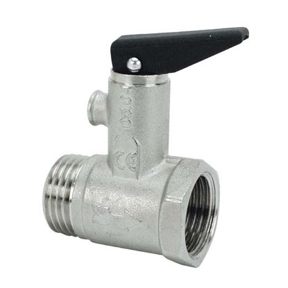 Immagine di VALVOLA DI SICUREZZA, PER SCALDABAGNO, CON LEVA, MF 1/2"