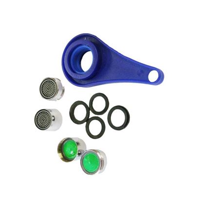Immagine di KIT AERATORI LAVABO, COMPOSTO DA: 2 AERATORI M 24 MM, 2 AERATORI F 22 MM, CHIAVE