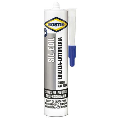 Immagine di SILICONE BOSTIK SIL-EDIL, CONSIGLIATO NELL’EDILIZIA E LATTONERIA, COLORE GRIGIO, 300 ML