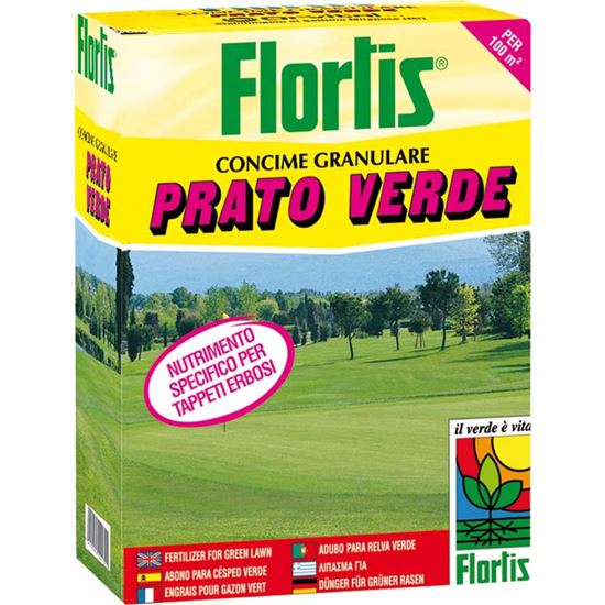 Immagine di CONCIME FLORTIS, GRANULARE, PRATO VERDE, PER TUTTI I TAPPETI ERBOSI ORNAMENTALI E AI CAMPI SPORTIVI, 2 KG
