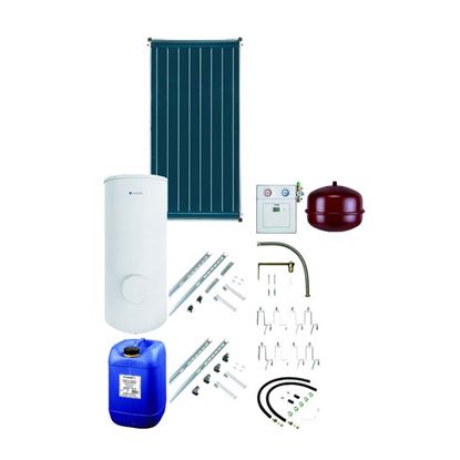 Immagine di KIT 2FCC/WST300/ST/HE/B CON 2 COLLETTORI SOLARI FCC220-V CON SISTEMA DI MONTAGGIO SOPRA TETTO E STAZIONE SOLAREAGS10 B-SOL100-2