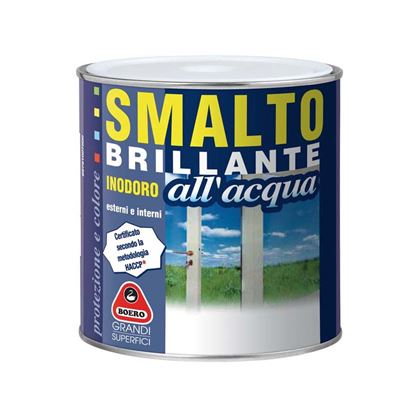 Immagine di SMALTO BRILLANTE ALL'ACQUA BOERO, 0,75 LT, COLORE BIANCO
