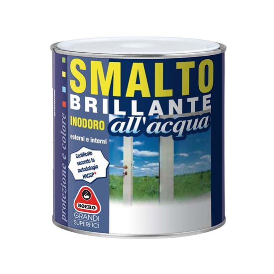 Immagine di SMALTO BRILLANTE ALL'ACQUA BOERO, 0,75 LT, COLORE CUOIO