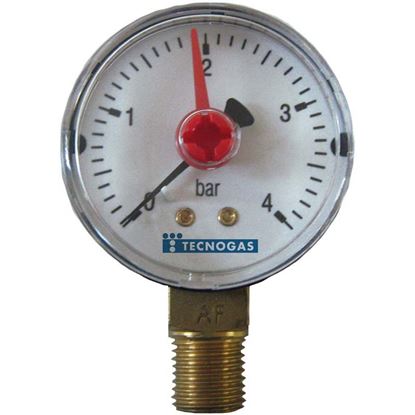 Immagine di MANOMETRO ISPESL, 10 BAR, Ø 63 MM, 1/4'', POSTERIORE