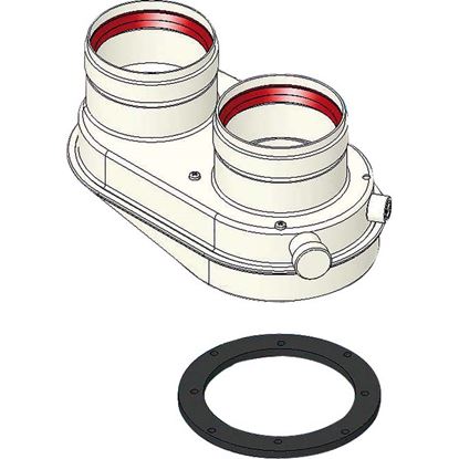 Immagine di SDOPPIATORE, ASPIRAZIONE/SCARICO, FF Ø 80/80 MM, COMPATIBILE JUNKERS - BOSCH