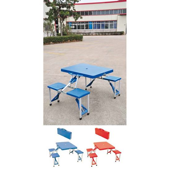Immagine di TAVOLO PIC-NIC IN PLASTICA ABS, TAVOLO 84X64XH67 CM, SEDIA 27X29,5XH40 CM