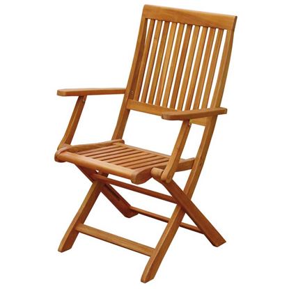 Immagine di SEDIA TROPEA PIEGHEVOLE, IN EUCALIPTO, CON BRACCIOLI, 58,5X56XH94,5 CM