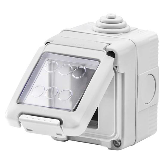 Immagine di CONTENITORE DA PARETE GEWISS, STAGNO, PER SERIE SYSTEM, IP55, 4 POSTI