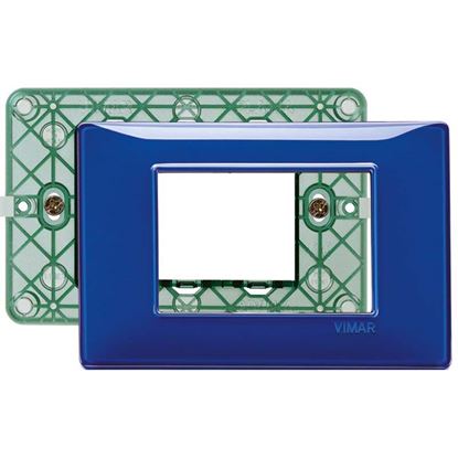 Immagine di PLACCA 3 MODULI, PLANA, COLORE ZAFFIRO
