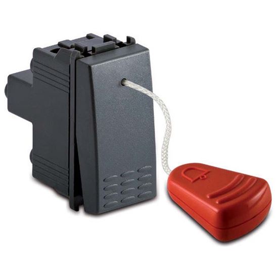 Immagine di PULSANTE A TIRANTE MODO, 1P NA-16 A, COMPLETO DI CORDA 2,25 MT, COLORE GRIGIO