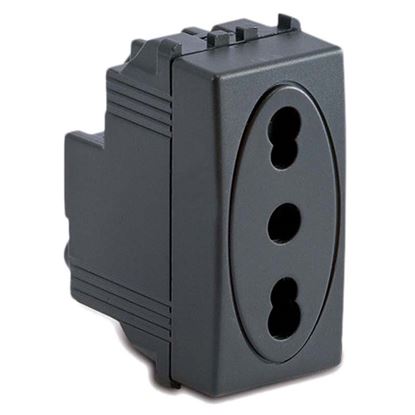 Immagine di PRESA BIPASSO MODO, 2P+T 10/16 A, COLORE GRIGIO