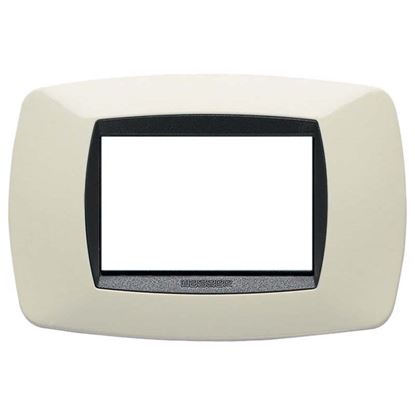 Immagine di PLACCA MODO, 3 MODULI, IN TECNOPOLIMERO, COLORE AVORIO