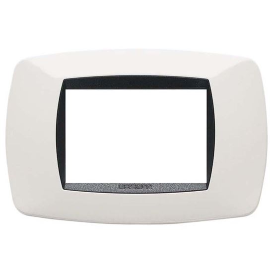 Immagine di PLACCA MODO, 3 MODULI, IN TECNOPOLIMERO, COLORE GRIGIO ANTRACITE