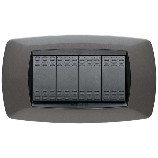 Immagine di PLACCA MODO, IN TECNOPOLIMERO, COLORE GRIGIO ANTRACITE, 4 POSTI