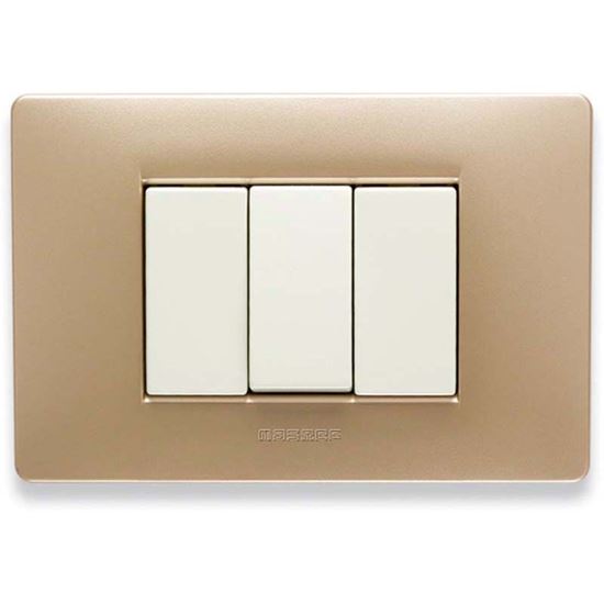 Immagine di PLACCA MIX, 3 MODULI, IN TECNOPOLIMERO, COLORE SAHARA