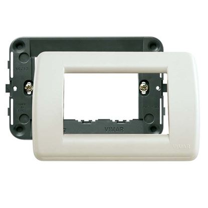 Immagine di PLACCA 3 MODULI, SERIE IDEA RONDÒ, BIANCA, TECNOPOLIMERO