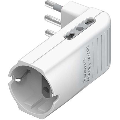 Immagine di ADATTATORE CORNER SALVASPAZIO, 2 PRESE BIPASSO 10/16 A, 1 PRESA TEDESCA, COLORE GRIGIO