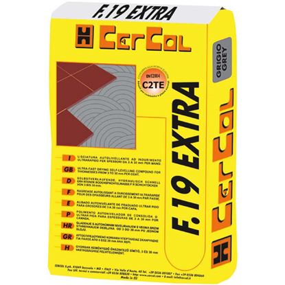 Immagine di COLLA PER PIASTRELLE F19, SCIVOLAMENTO VERTICALE NULLO, 25 KG, COLORE GRIGIO