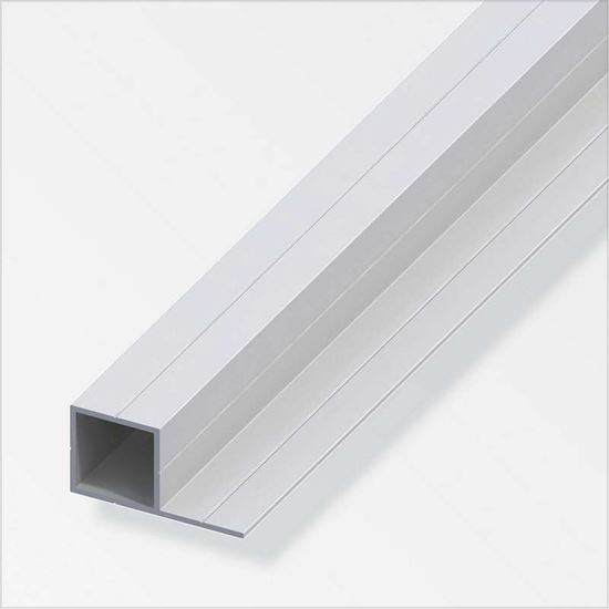 Immagine di TUBO QUADRATO, ALLUMINIO ARGENTO, 1,00 MT, 23,5 MM