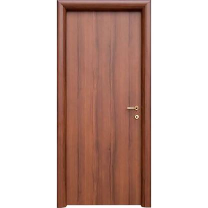 Immagine di PORTA MARA NOCE NAZIONALE, TELAIO PIATTO, REVERSIBILE, ACCESSORI OTTONE LUCIDO VERNICIATO, 88X214 CM