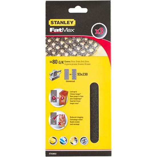 Immagine di 3 FOGLI ABRASIVI, PER LEVIGATRICE ORBITALE, 1/3 DI FOGLIO, GRANA 80